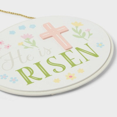 'He is RISEN' Wood Easter Sign - Spritz