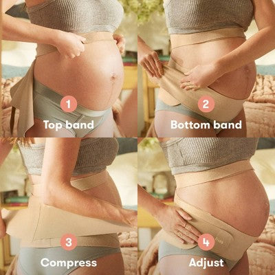 Frida Mom Dual Support Maternity Belly Band, Hip & Pelvis - Tan L/XL
