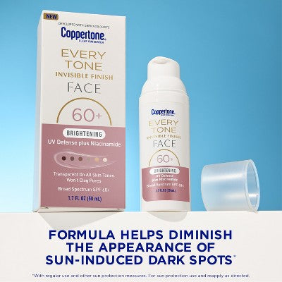 Coppertone Brightening Every Tone Face Sunscreen - SPF 60+ - 1.7 fl oz