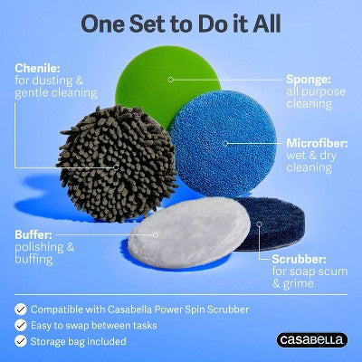 Casabella Power Spin Scrub and Shine Attachment Set - 6ct