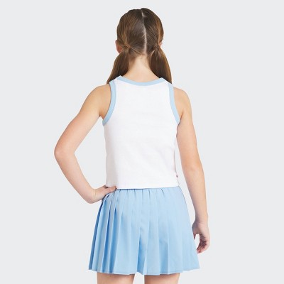 Champion Girls' Graphic High Neck Ribbed Tank Top Bright White XL