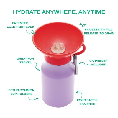Springland 15 fl oz Mini Travel Dog Water Bottle - Lilac/Red