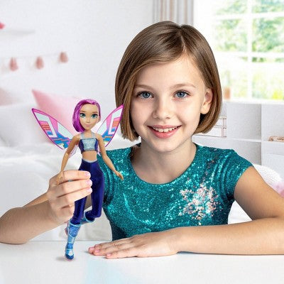 Winx Club Tecna Fairy 10.5" Fashion Doll with Glitter Outfit and Removable Wings