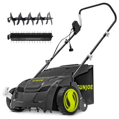 Sun Joe Electric Lawn Dethatcher & Scarifier with 8-Gal Bag, 12 Amp, 12.6 Inch, Black - Gardening Machine & Equipment for Lawn, Yard & Grass, AJ801E (LOCAL PICKUP ONLY)