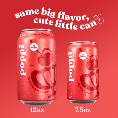 Poppi Shirley Temple Prebiotic Soda - 7.5 fl oz Mini Can