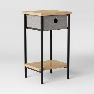 Fabric Bin Dorm Side Table Black Frame - Room Essentials (LOCAL PICKUP ONLY)