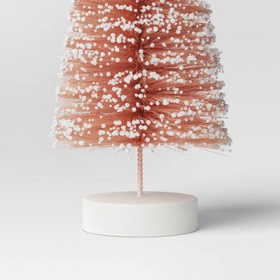 2pc 6" Sisal Bottle Brush Tree Christmas Figurine Set - Wondershop Red