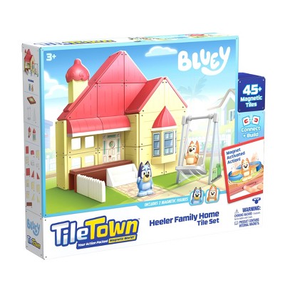 Tile Town Bluey Heeler Home Magnetic Tiles Playset