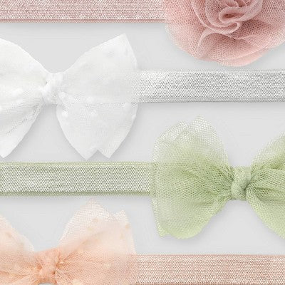 Carter's Just One You Baby Girls' 4pk Headwrap- Pink/Green Newborn