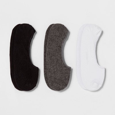 Women's 3pk Liner Socks - A New Day Black/Charcoal/White 4-10