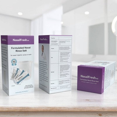 NasalFresh MD Saline Packets, Quick Dissolving, Single Use Count Refill Pack - 3.75g/90ct