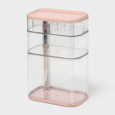 Rotating Cosmetic Vanity Makeup Organizer Pink - Brightroom