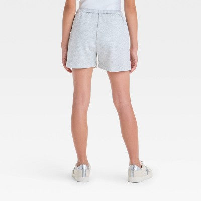 Girls' Drawstring Fleece Pull-On Shorts -art class Heather Gray S
