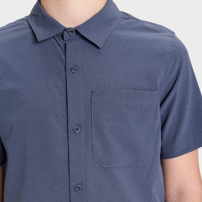Boys' Short Sleeve AdventureShirt - Heather Navy Blue S