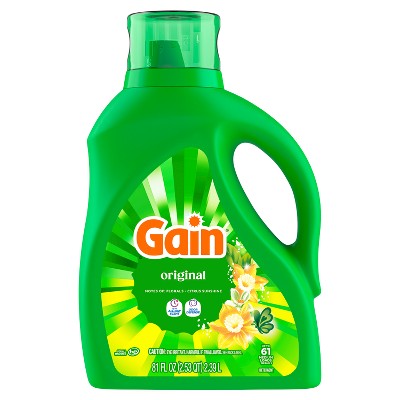 Gain Original HE Concentrated Liquid Laundry Detergent 61 Loads - 81 fl oz: Bleach-Free, Paraben-Free, Aluminum-Free