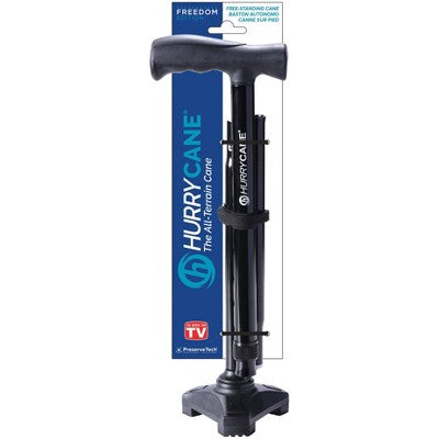 Drive Medical HurryCane Freedom Edition Folding Cane with T Handle, Black