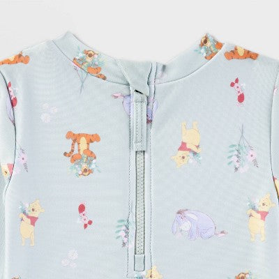 Baby Girls' Winnie The Pooh One Piece Swimsuit Light Green 18M