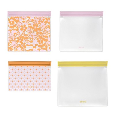 Ello 4pk Standing Reusable Food Storage Bags
