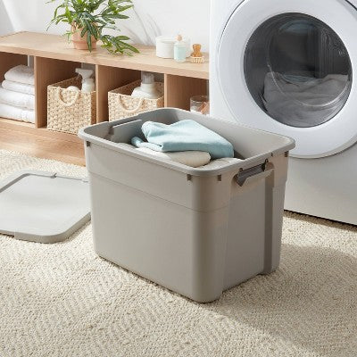 20gal Latching Storage Tote Spaceship Gray - Brightroom