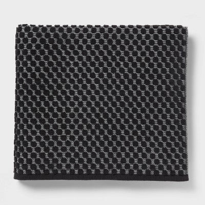 6pc Performance Plus Textured Dot Bath Towel Set Black - Threshold