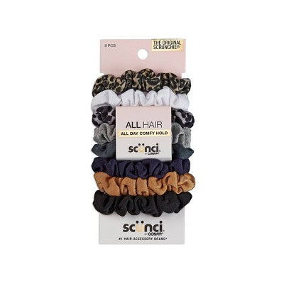 scunci Classic Comfort Mini Scrunchies - Neutrals - All Hair - 8pcs