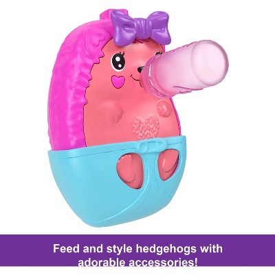 Polly Pocket Hedgehog Mom and Baby Purse Playset with 2 Dolls and 16 Accessories