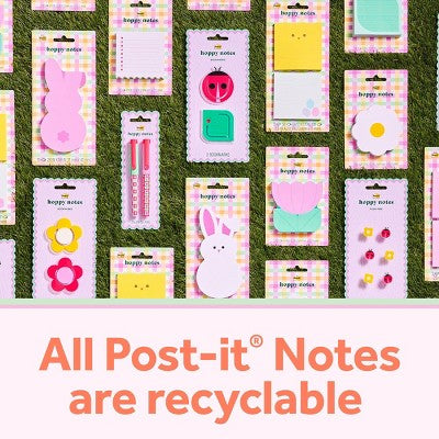 Post-it 2pk 3"x3" Hoppy Notes Yellow Chick and Eggs Square Sticky Note Pads 50 Sheets Each