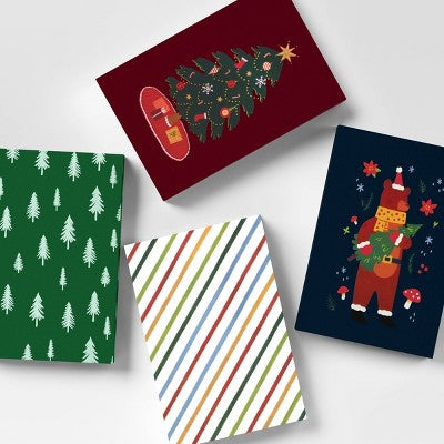 4ct 8"x2" Festive Print Blouse Christmas Gift Box - Wondershop