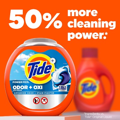 Tide Power Pods Oxi Odor Laundry Detergent - 63ct