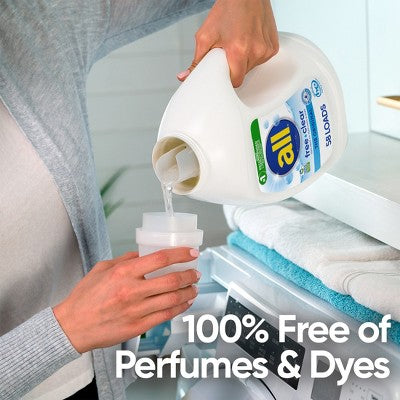 All Liquid Laundry Detergent Free Clear for Sensitive Skin 58 Loads - 73 fl oz