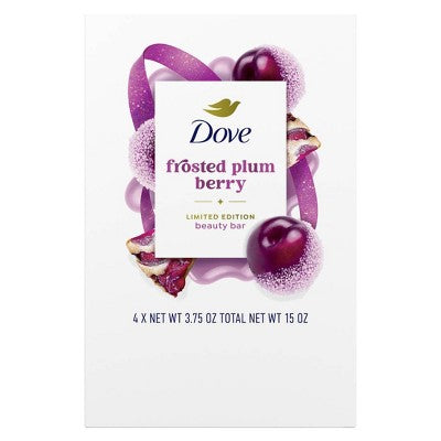 Dove Beauty Limited Edition Holiday Treat Bar Soaps - Frosted Plum Berry - 15oz/4pk