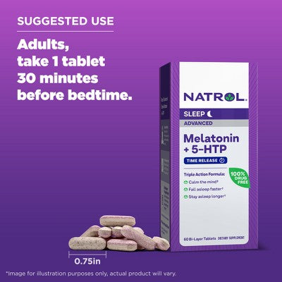 Natrol Melatonin 5-HTP Advanced Sleep Tablets - 60ct EXP: 09/26+