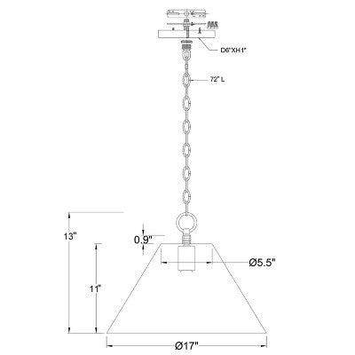 Small Metal Pendant Ceiling Light Black - Threshold designed with Studio McGee: Cone Shade, UL Listed, 72" Chain