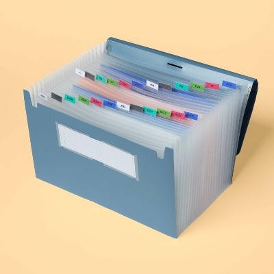 24 Pocket Expanding File Folder Legal Size Slate Blue - up&up