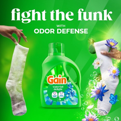 Gain Waterfall Delight Liquid Laundry Detergents 61 Loads - 81oz: Cold Water, Spill-Resistant Lid, Paraben-Free