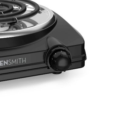 KitchenSmith Single Coil Burner: Metal Cooktop Accessory, Black, 2-Year Warranty, 10.81" Width, 3.38" Height