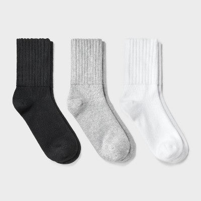 Women's Short Slouch 3pk Ankle Socks - 4-10
