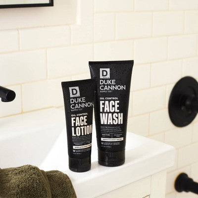 Duke Cannon Oil Control Face Wash - Shine-Reducing Facial Cleanser for Men - 6 fl. Oz: Aloe & Green Tea Formula
