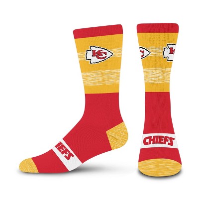 NFL Kansas City Chiefs Youth Mixer Crew Socks: Cushioned Heel & Toe, Kids Size 7-9