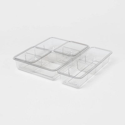 4pc Open Shallow Fridge Storage Bin Set - Brightroom