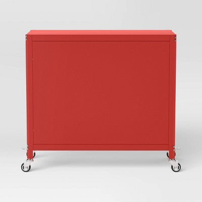 2 Door Metal Rolling Locker Storage Cabinet Coral Red - Room Essentials (LOCAL PICKUP ONLY)