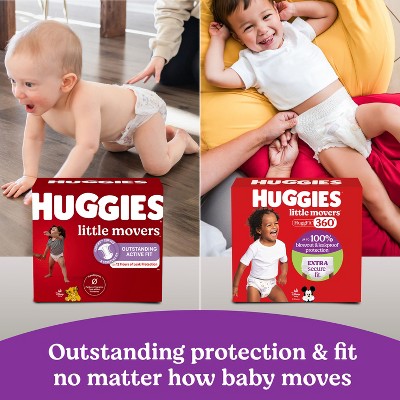 Huggies Little Movers HuggFit 360 Disposable Diapers - Size 5 - 56ct