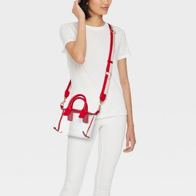 Foundational Mini Tote Handbag - Universal Thread Red/Clear