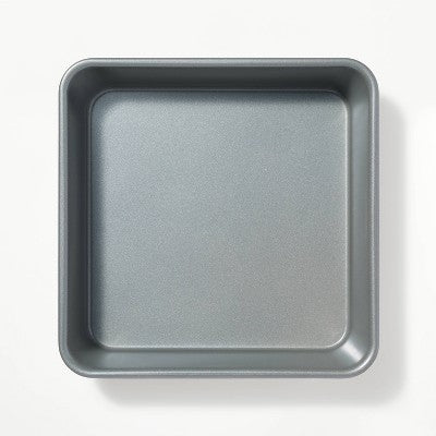 8" Nonstick Aluminized Steel Square Baking Pan Gray - Figmint