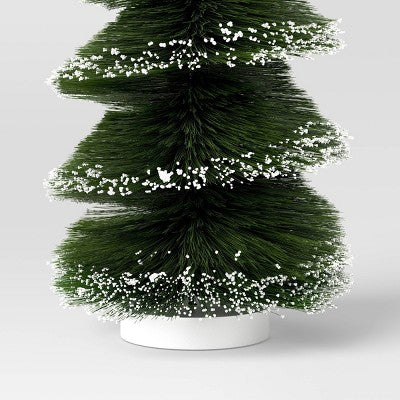 16" Christmas Spiral Sisal Tree Green/White Flock - Wondershop