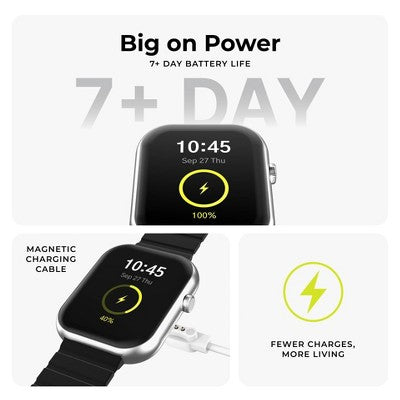 iTouch Air 5 Silver Case with 1 magnetic and 1 nylon strap Smartwatch Set