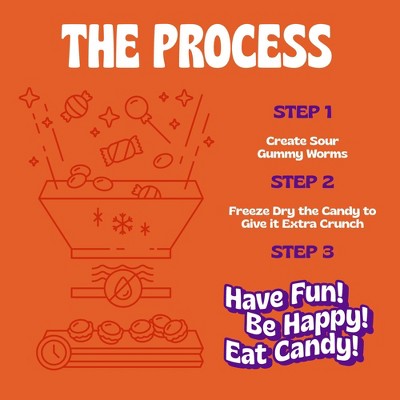 Crazy Candy Freeze Dried Halloween Candy - Sour Crispy Crawlers - 1.5oz