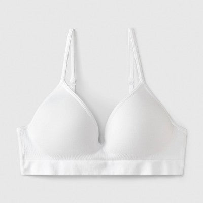 Girls' Wire Free Molded Back Closure Bra - art class White S