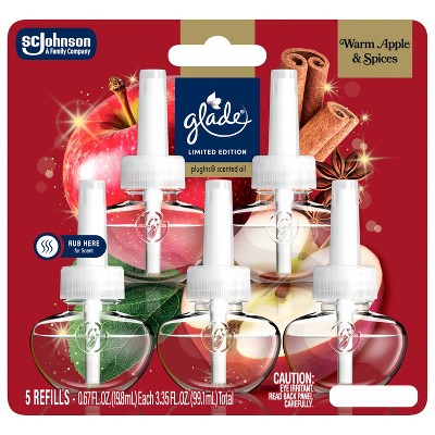 Glade PlugIns Scented Oil Air Freshener Refills - Warm Apple & Spices - 3.35oz/5ct