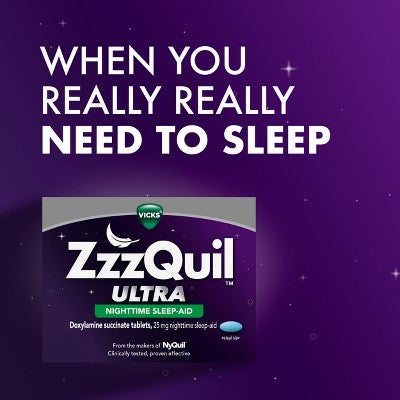 ZzzQuil Ultra Sleep Tablets - 24ct: With Doxylamine, Sleep Aid, Non-Travel Size